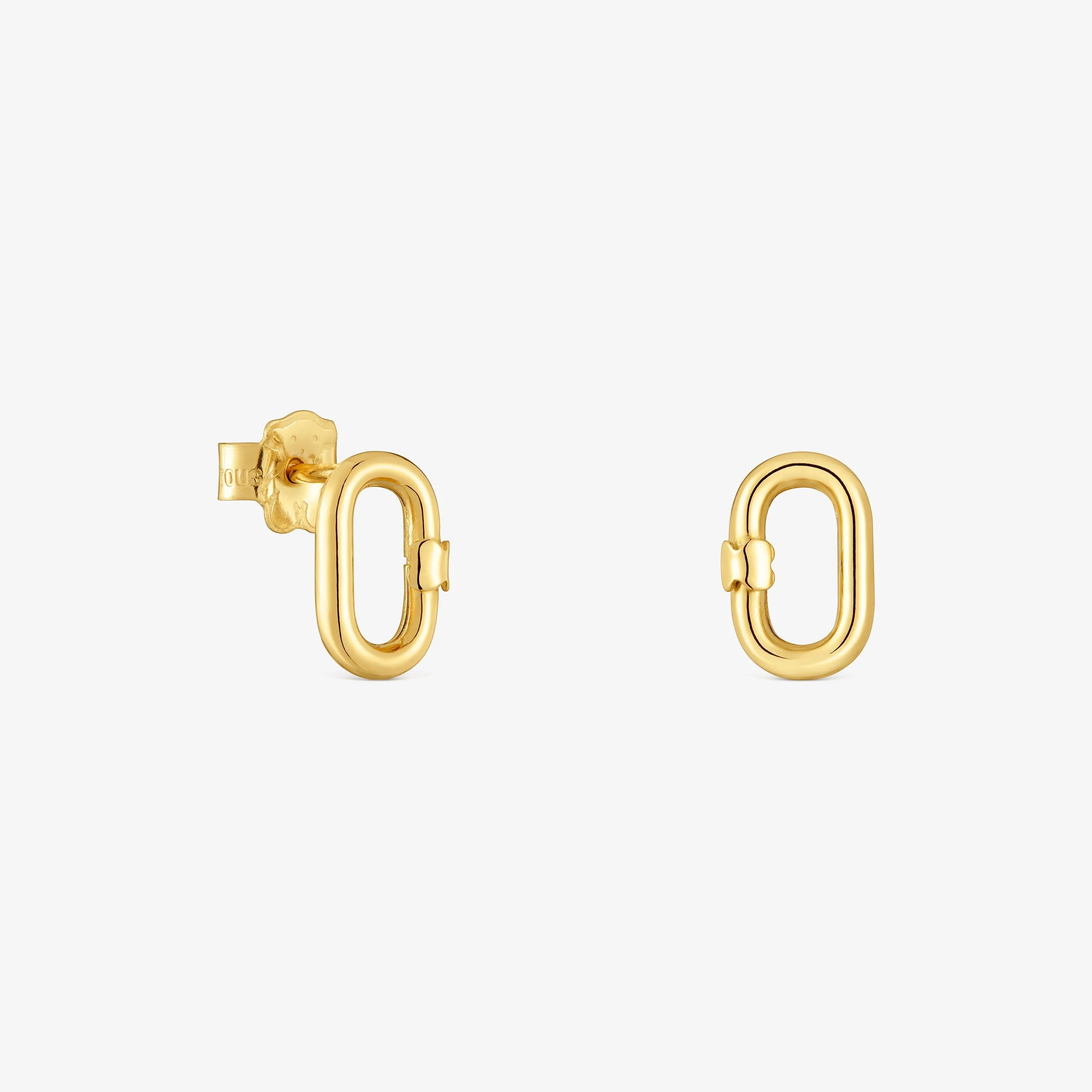 Hold Oval small 10 mm 18K solid gold Earrings - 1