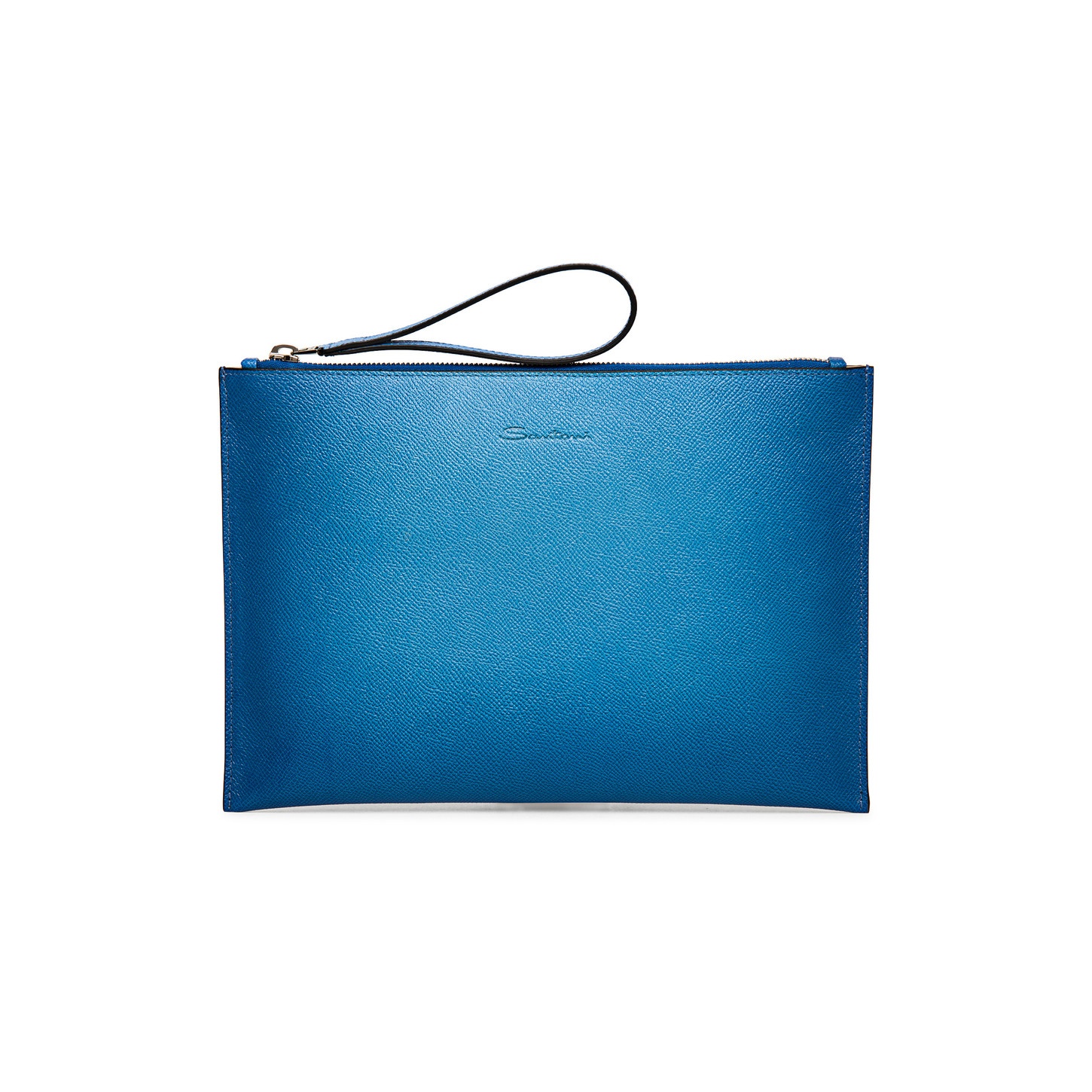 Light blue saffiano leather pouch - 1