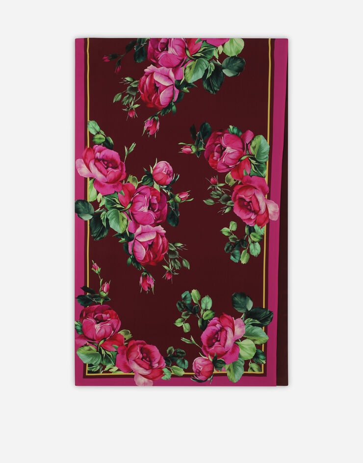 Rose-print charmeuse hijab - 3