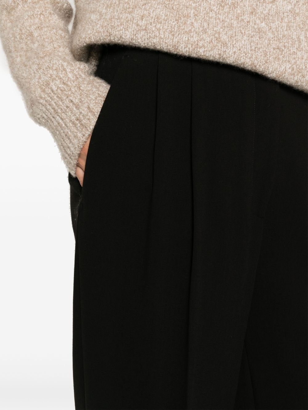 Baguette pleated wide-leg trousers - 5