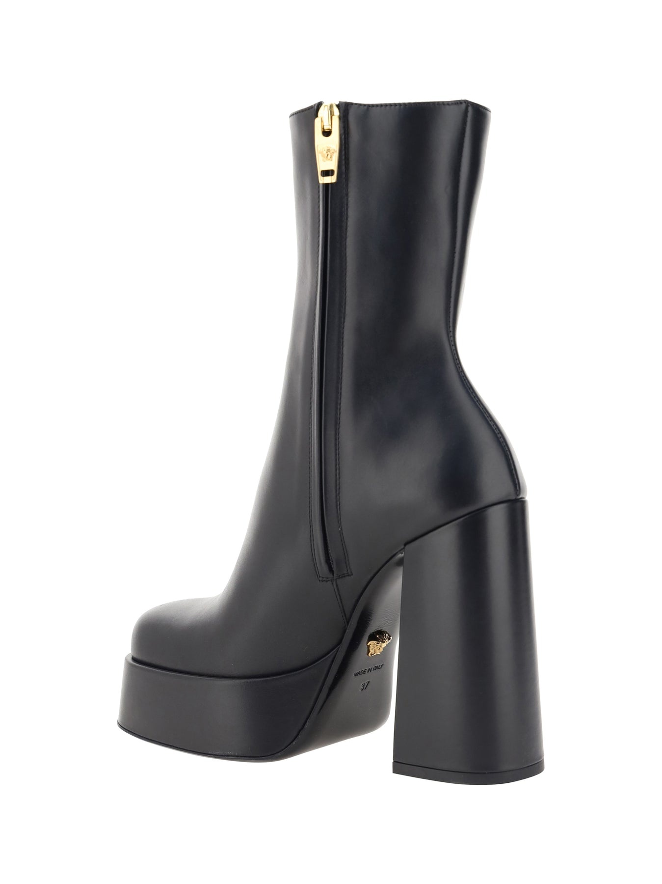 Leather ankle boots with plateau - 3