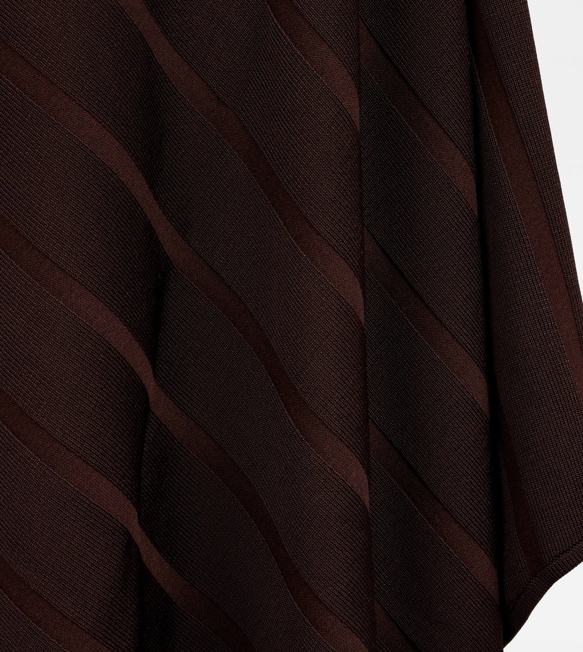 ASYMMETRICAL DRESS IN VISCOSE - BROWN - 3