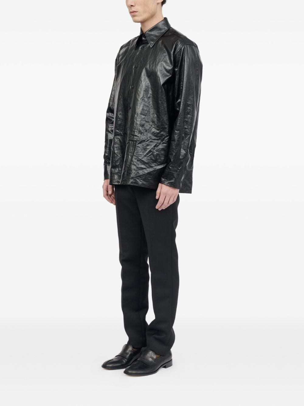 crinkled-finish shirt - 5