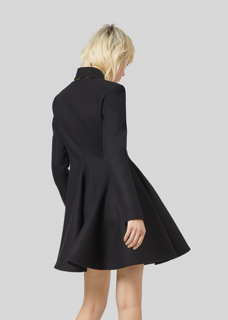 Zip Accent Wool Flared Coat 4