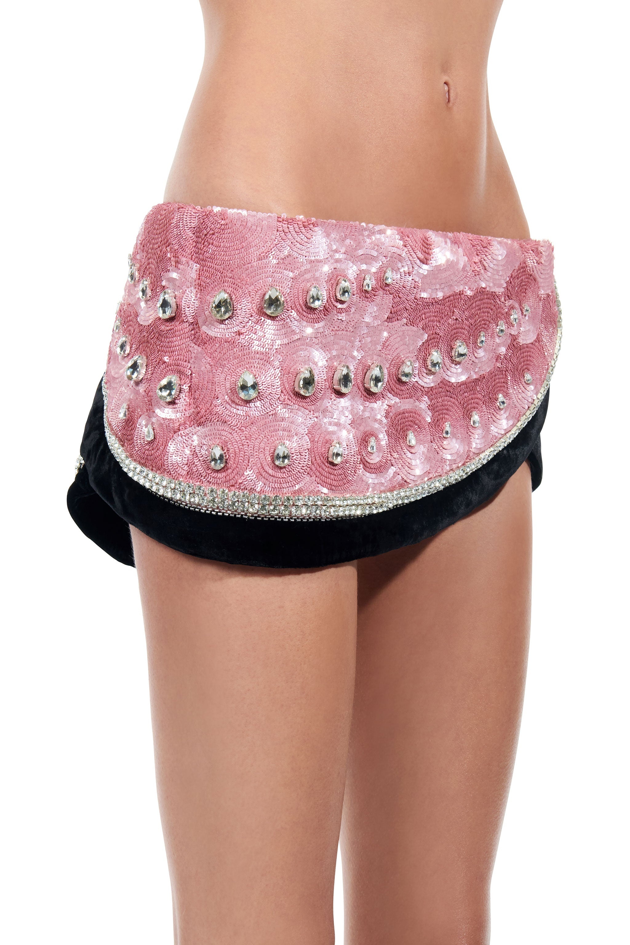 EMBROIDERED CRYSTAL PAILLETTE WATERMELON SKIRT - 3