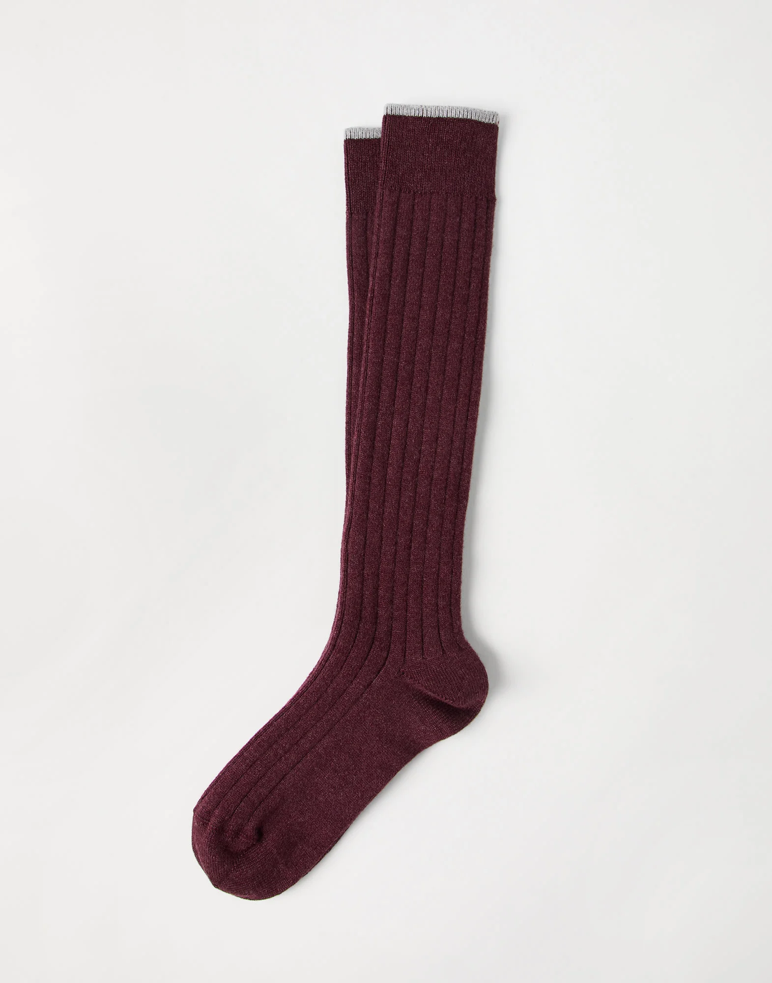 Cashmere rib knit socks - 1