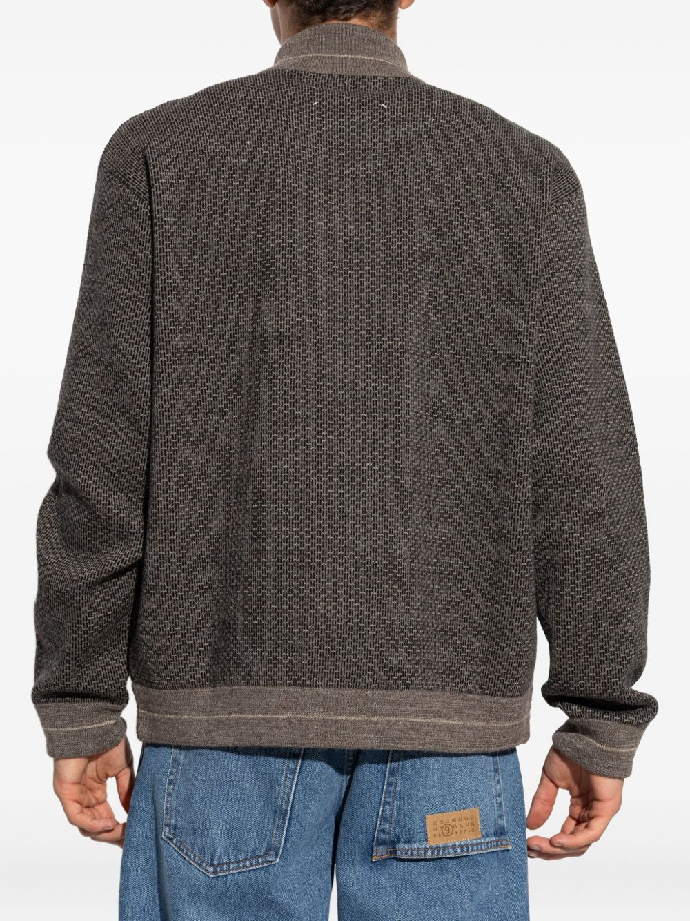 zip-front wool cardigan - 4