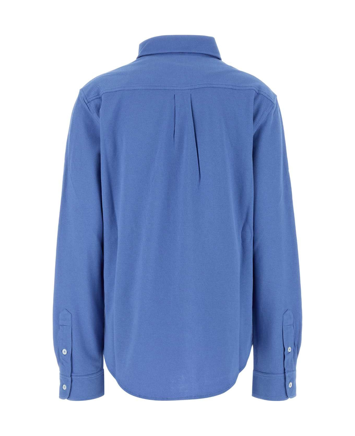 Cerulean Blue Piquet Shirt - 2