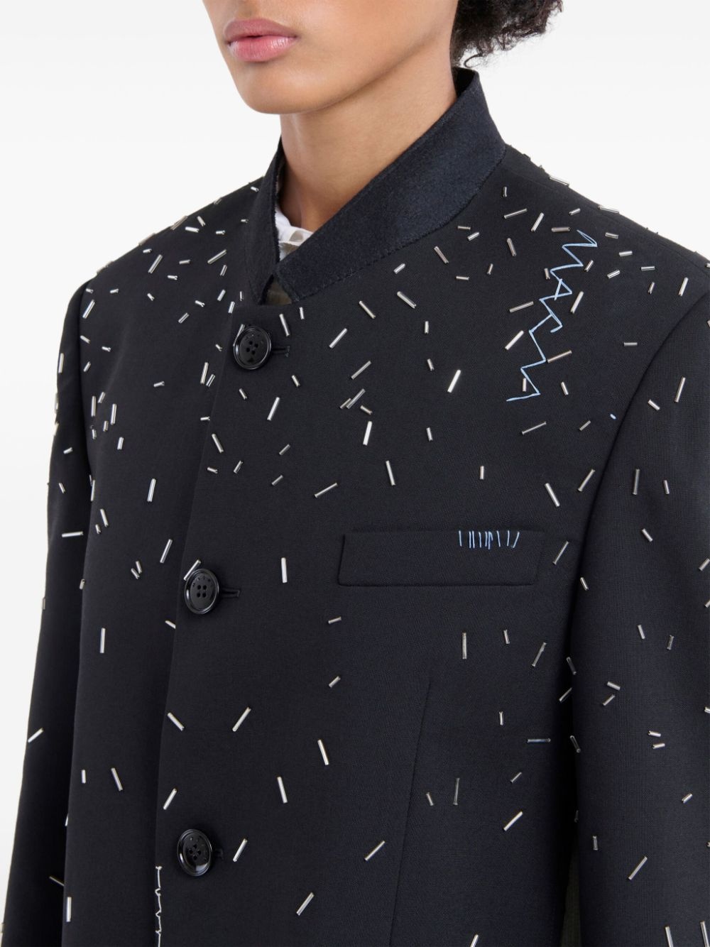 bead-embellished jacket - 5