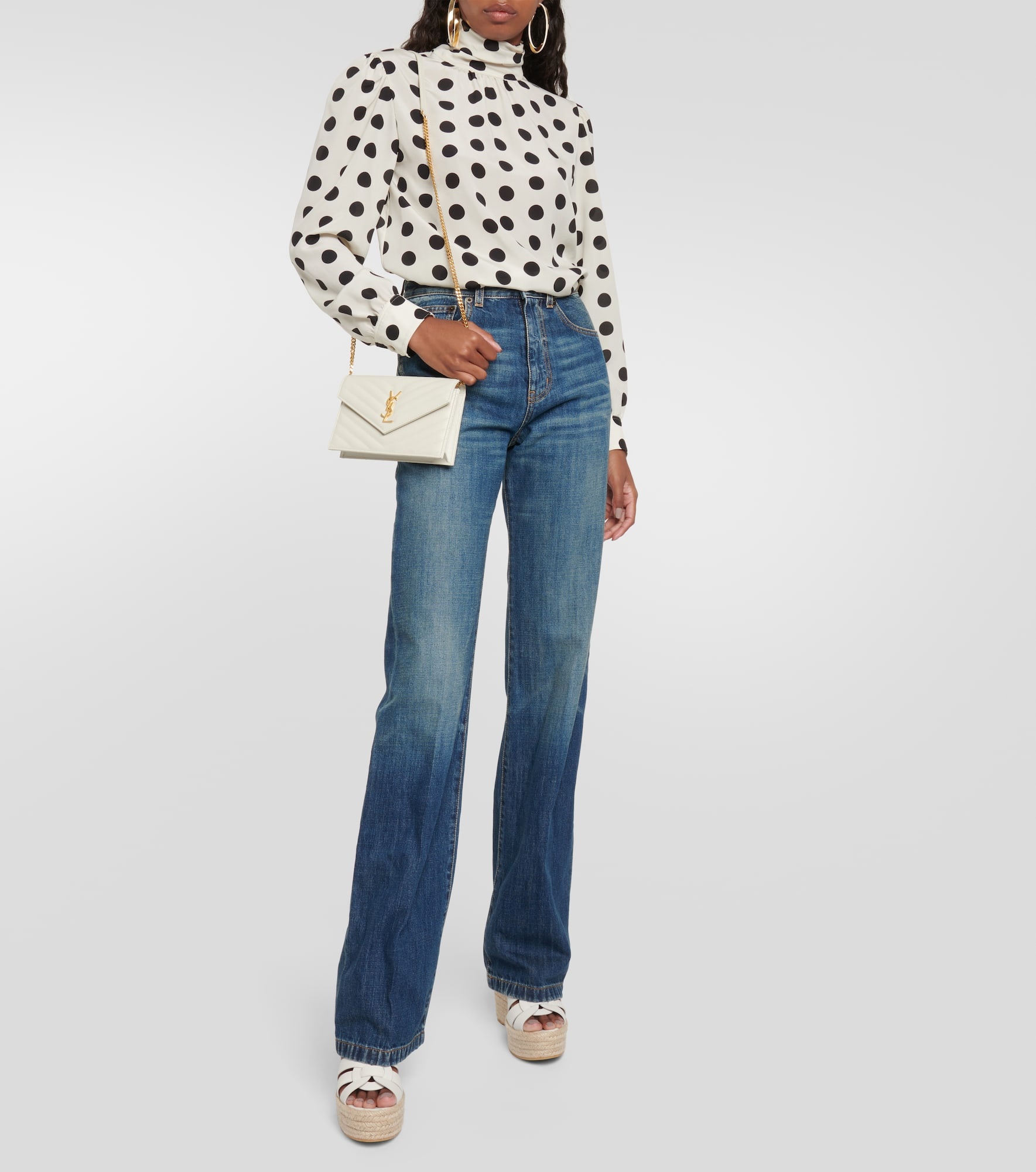 Cassandre matelassé envelope leather wallet on chain - 5