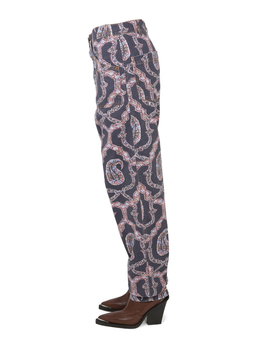 Etro Women Paisley Denim Pants - 3