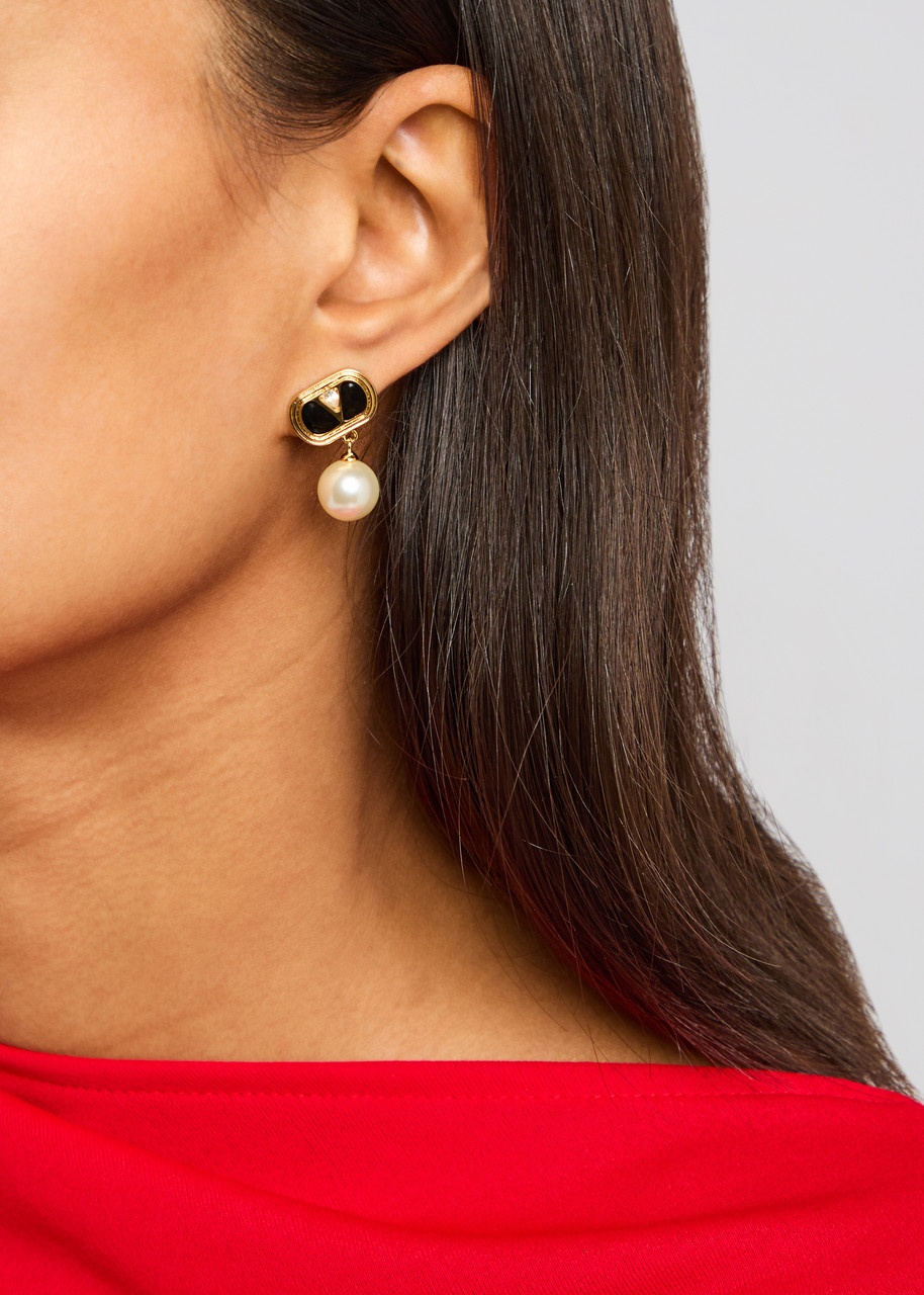 Valentino Vlogo Enamelled Drop Earrings - 2
