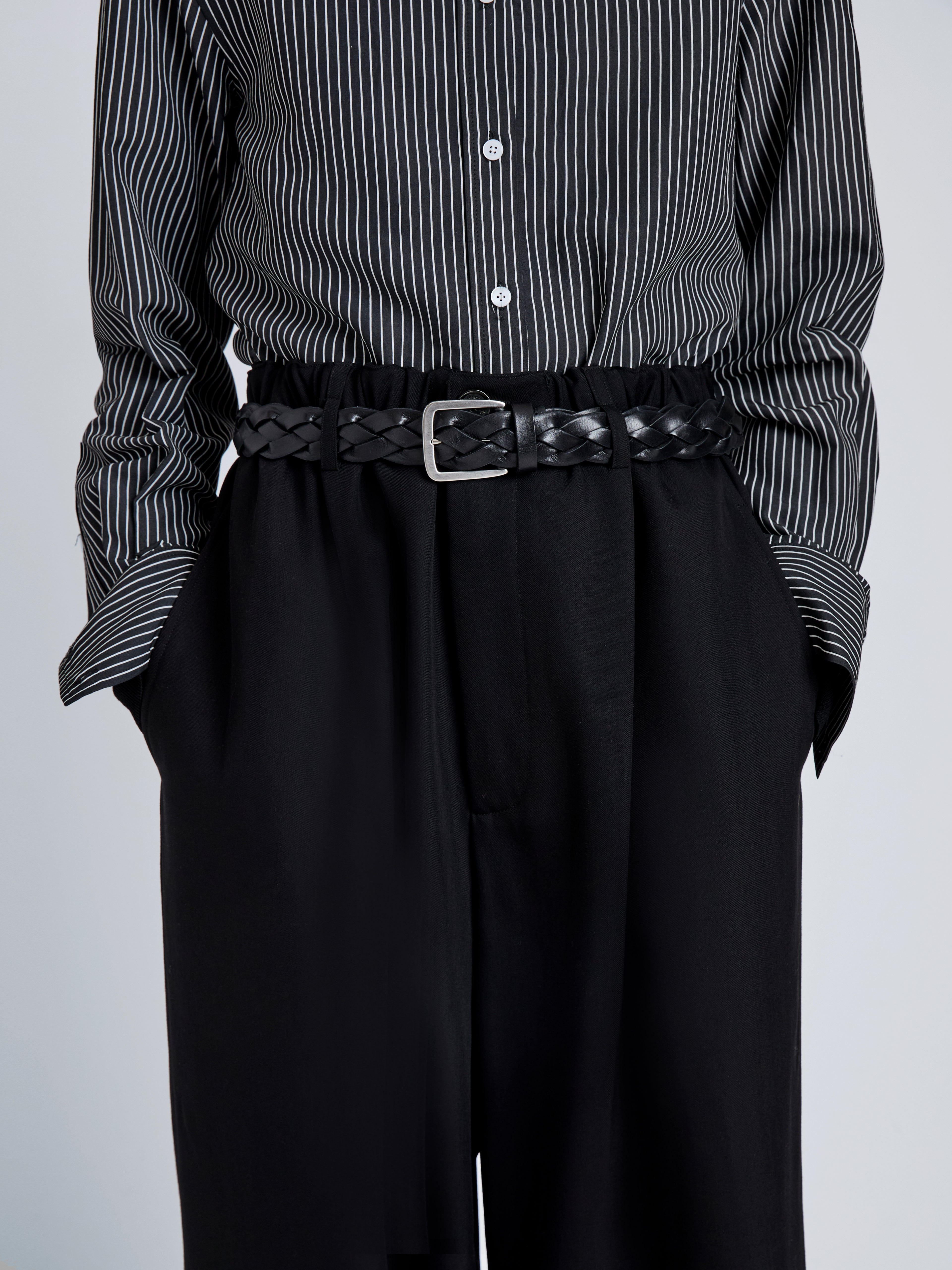 Wide Braid Belt in Croc Embossed Calf - 2