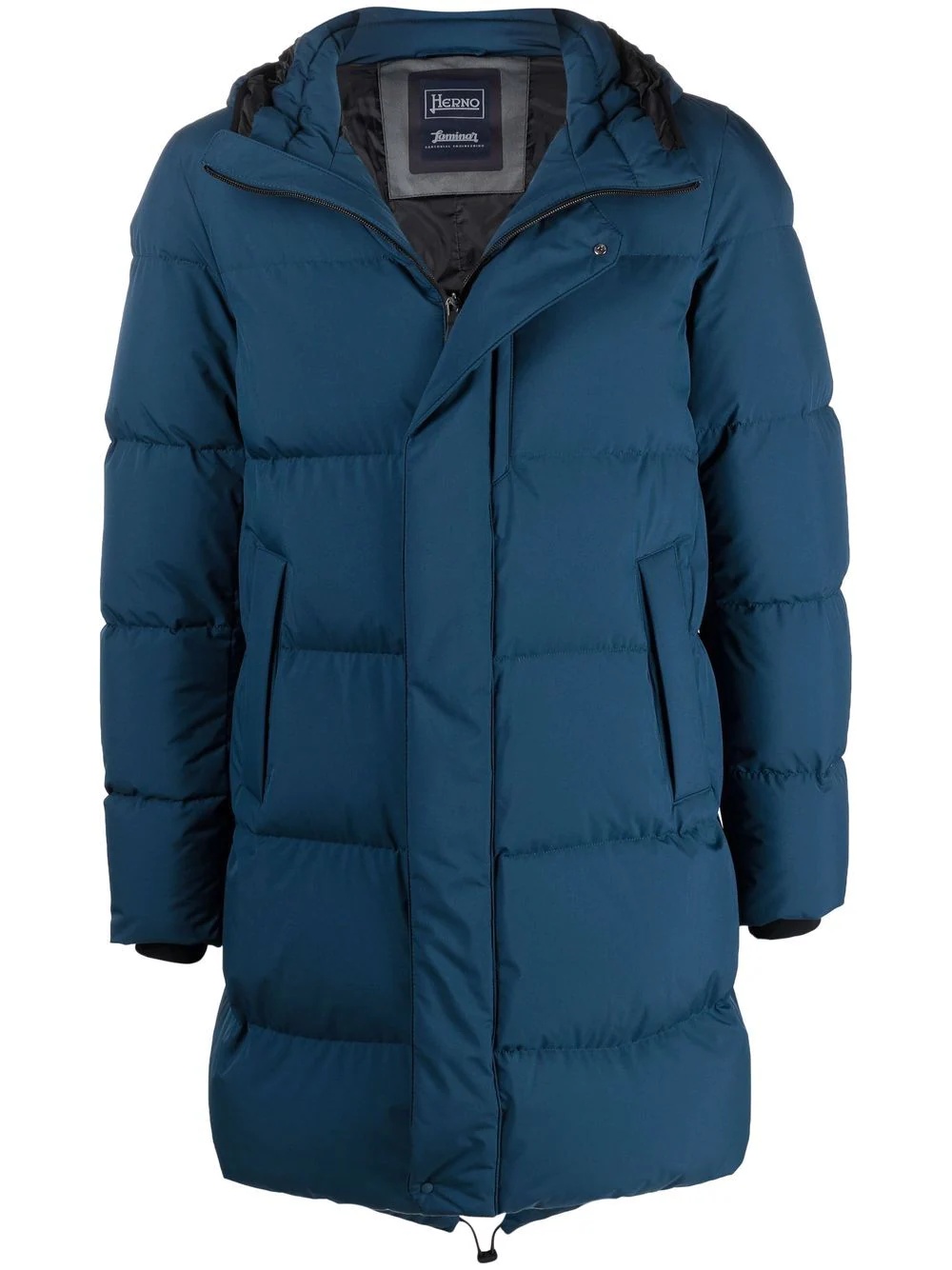 zipped hooded padded coat - 1