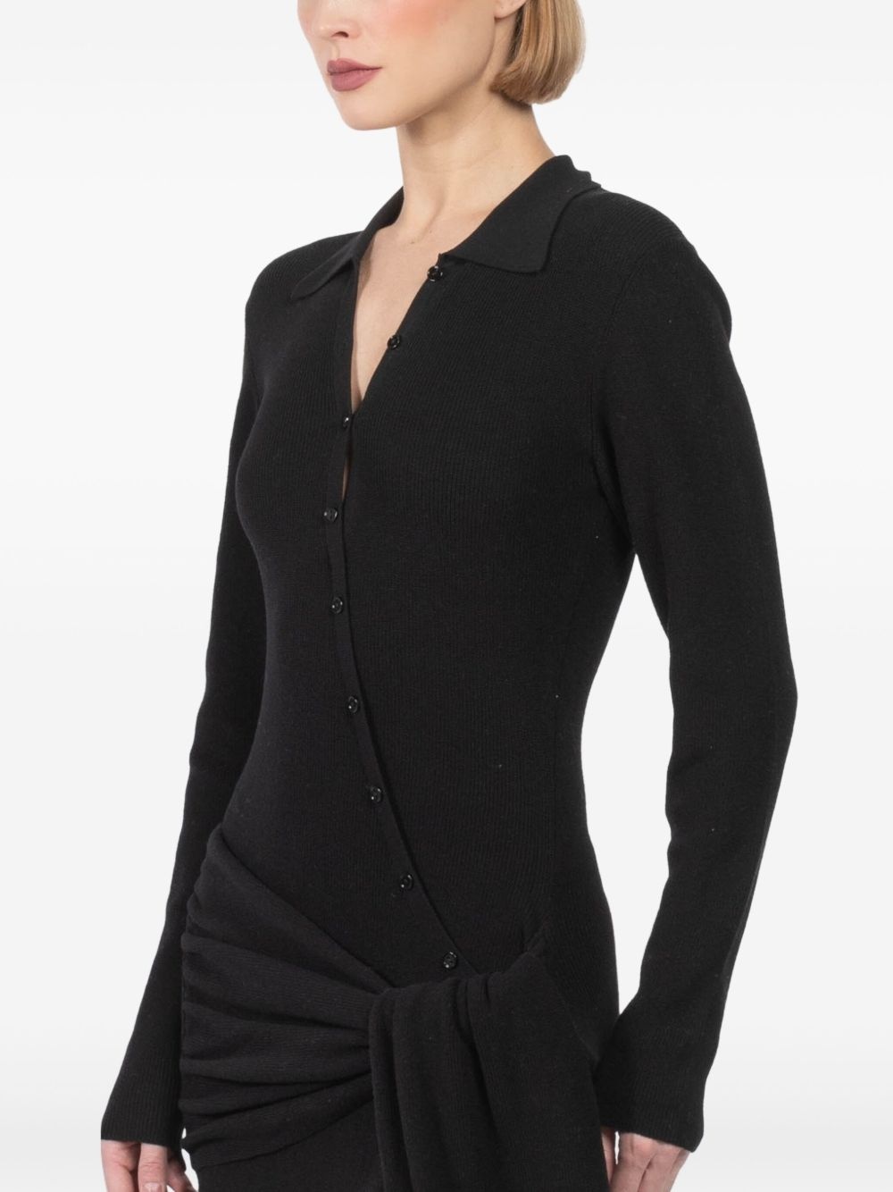 draped-detail maxi dress - 5