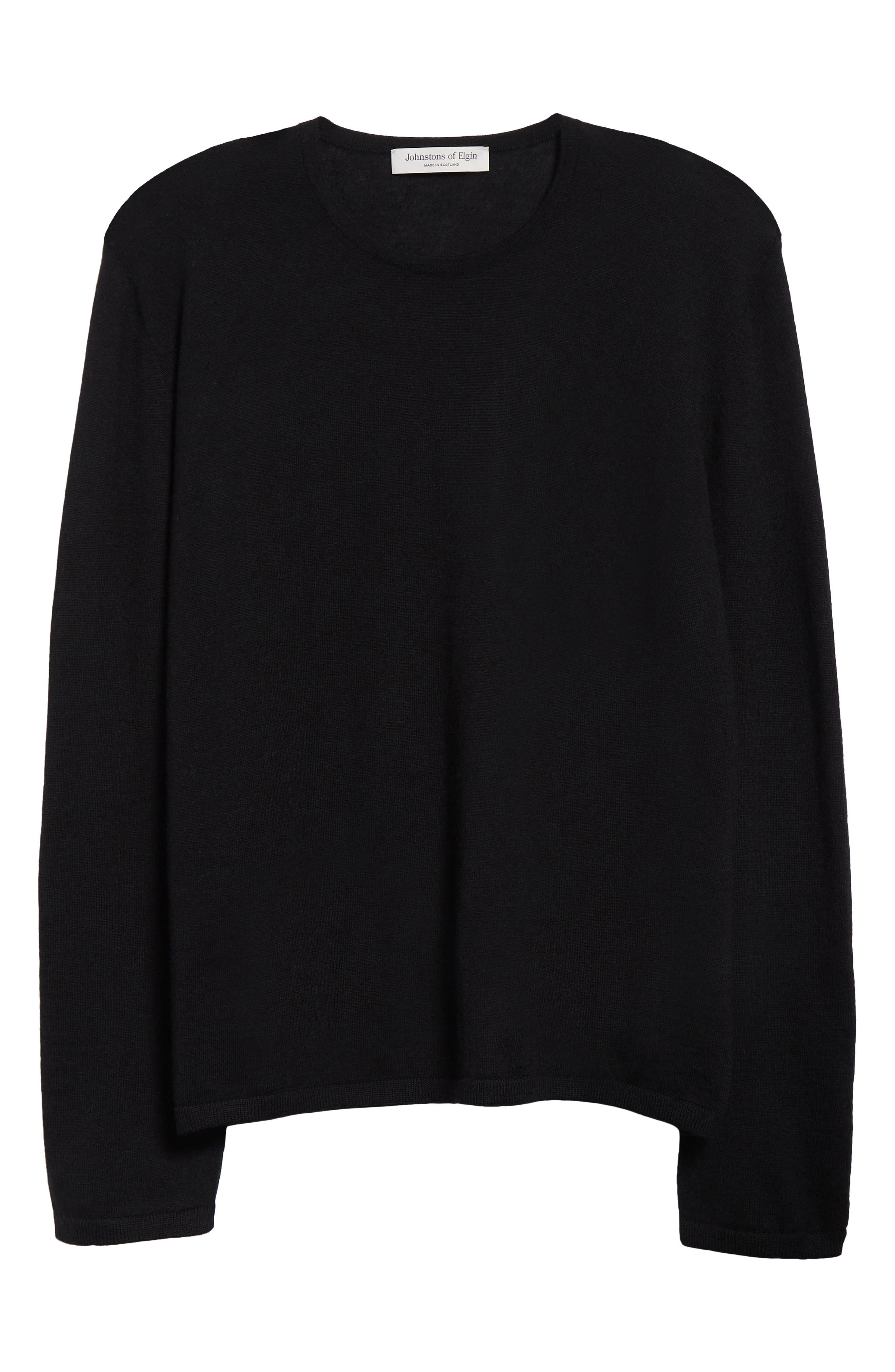 Johnstons of Elgin Cashmere Crewneck Sweater in Black at Nordstrom - 6