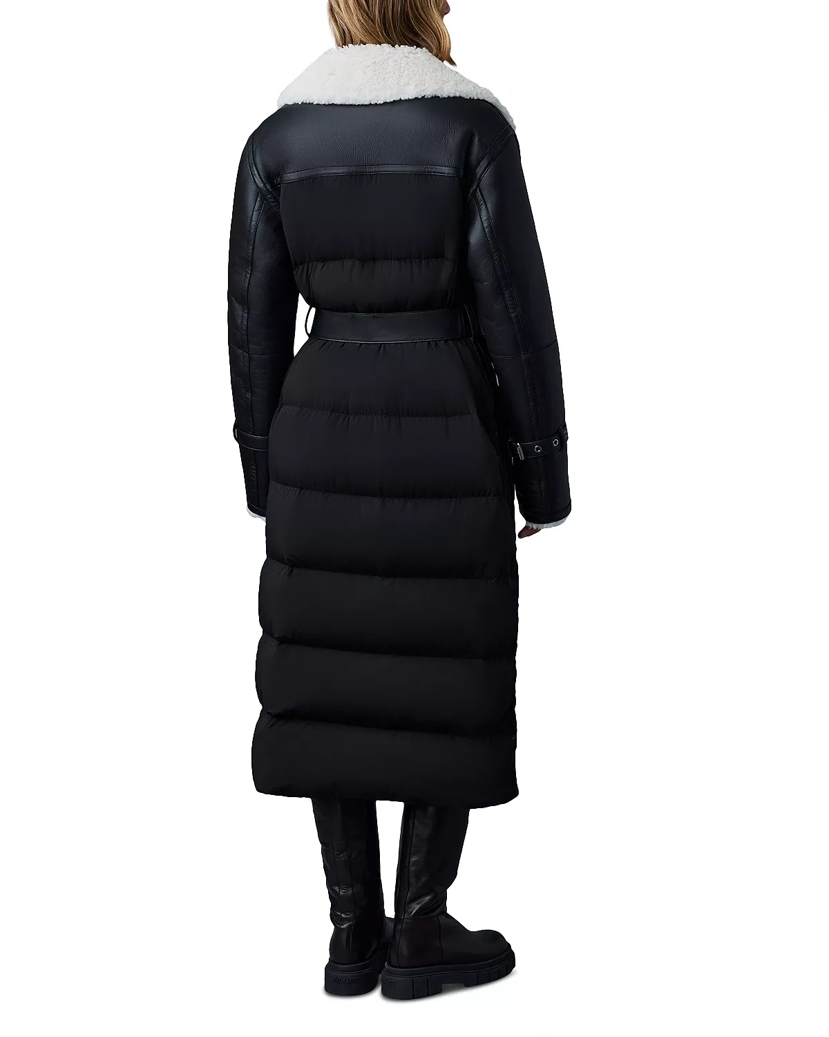 Sabreen Shearling Belted Down Coat - 2