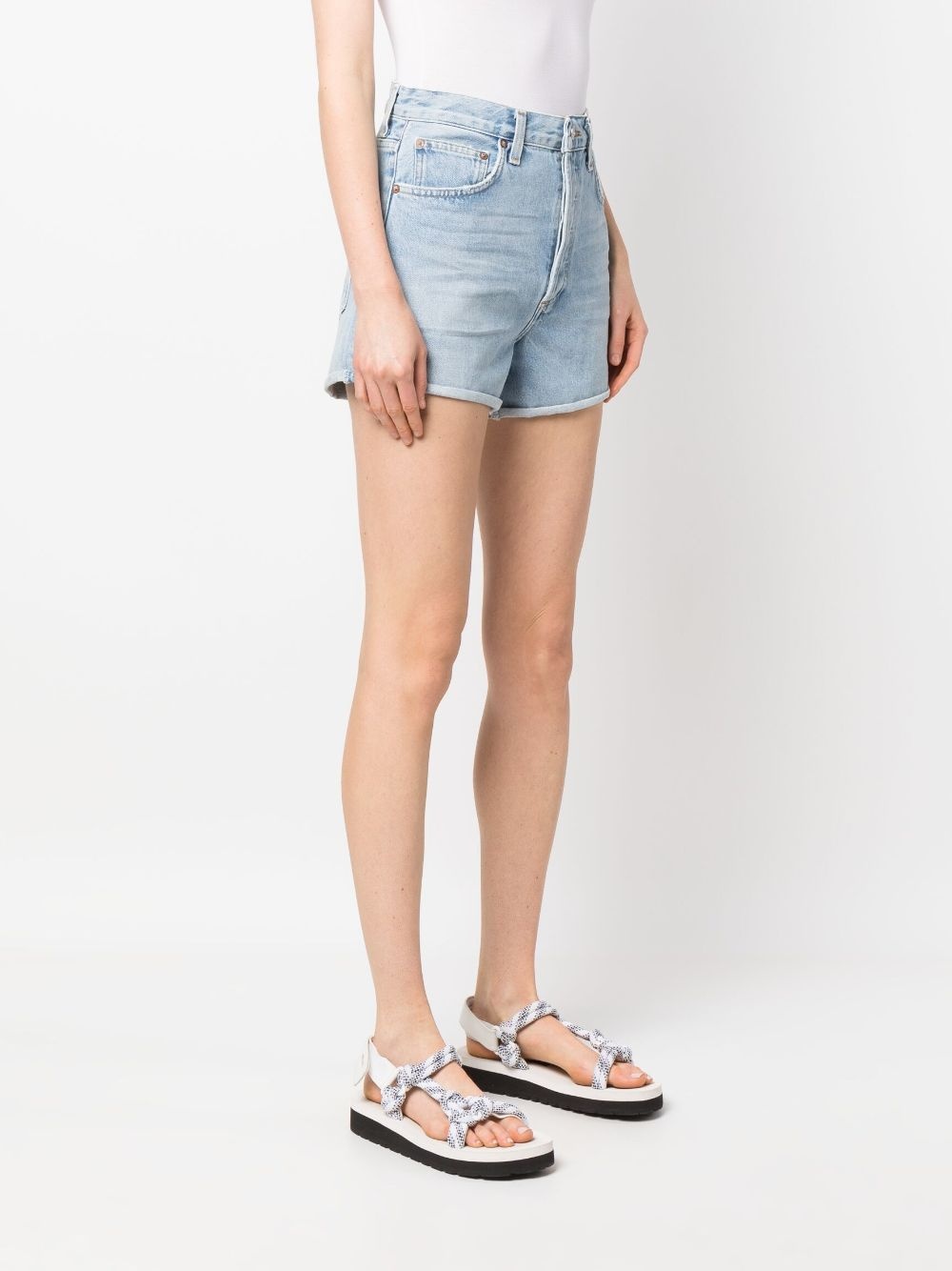 high-rise denim shorts - 3