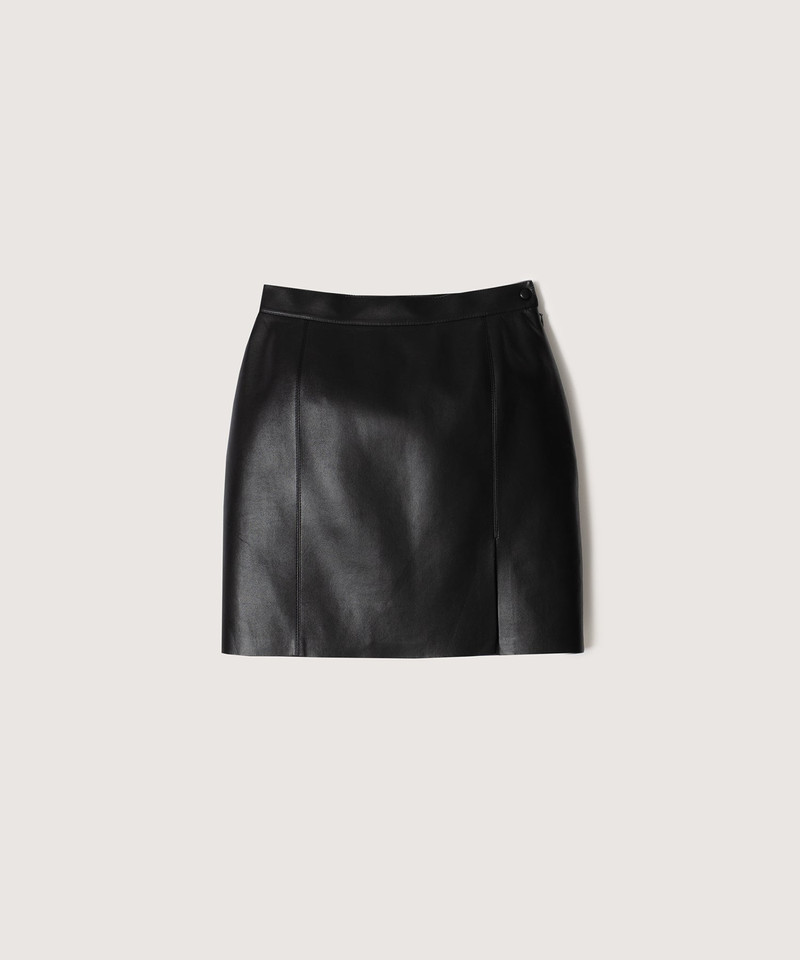 Regenerated Leather Mini Skirt 1