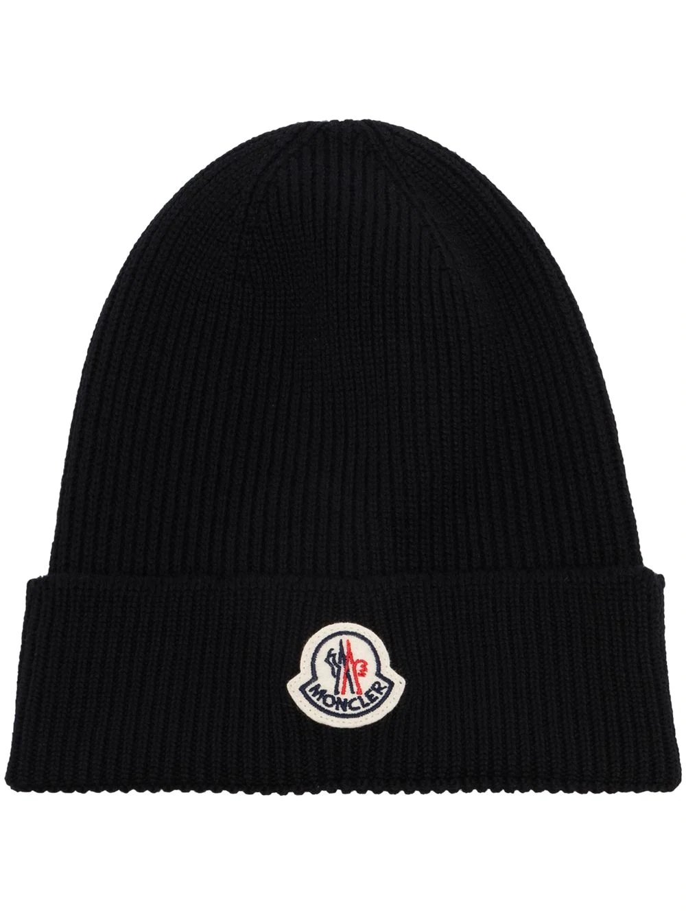 logo-patch knit beanie - 1