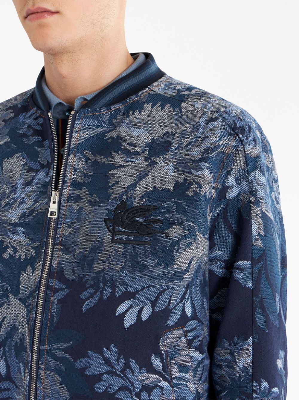patterned-jacquard bomber jacket - 4
