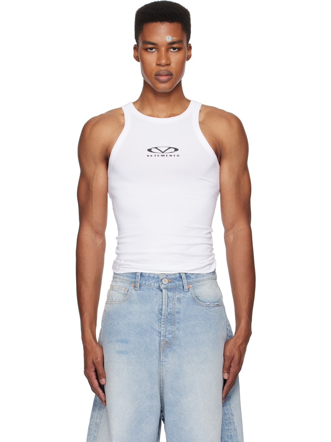 White Oval Logo Tank Top - 1