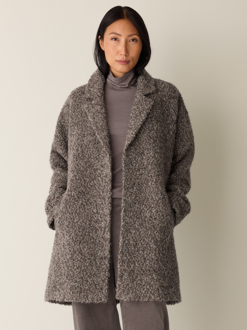 Curly Alpaca Wool Blend Notch Collar Coat 3