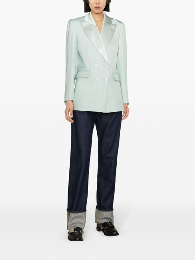 Sandro double-breasted twill-weave blazer outlook
