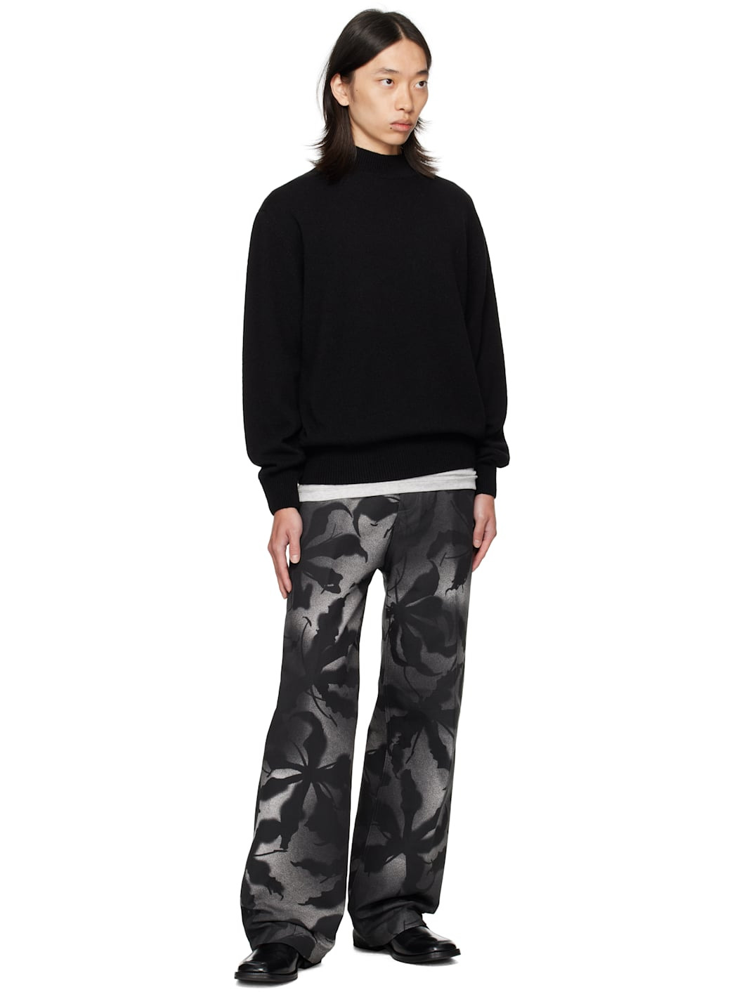 Black Patterned Trousers - 4
