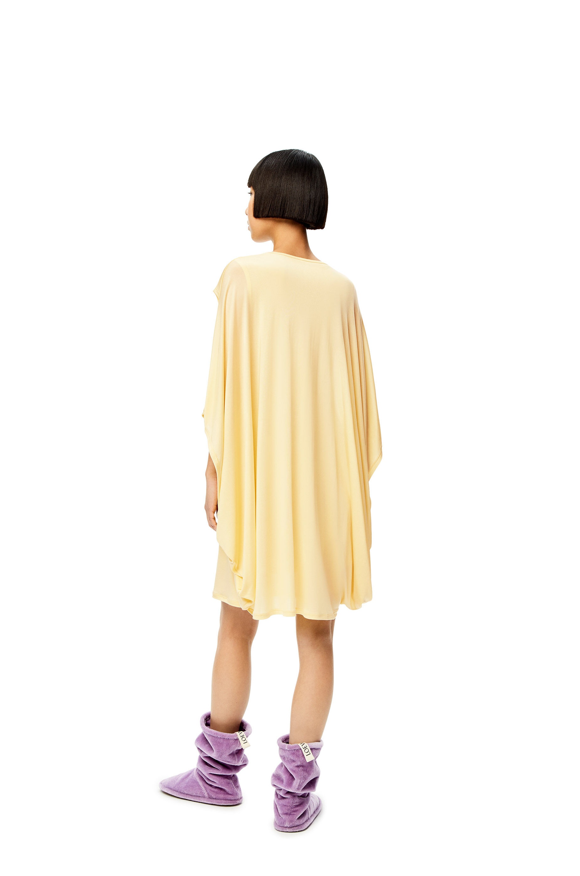 Kimono sleeve dress in silk - 3