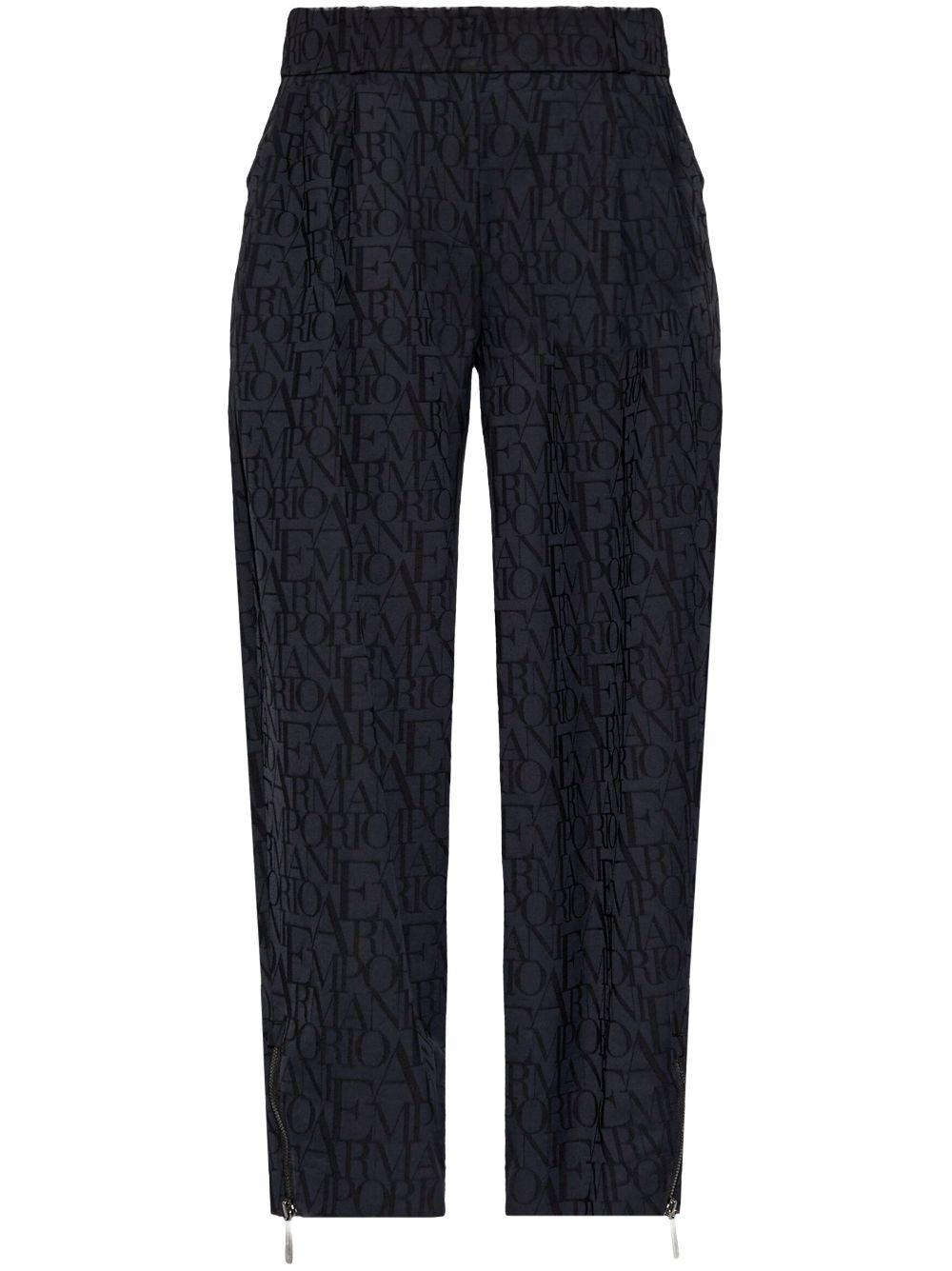 monogram-print tapered trousers - 1