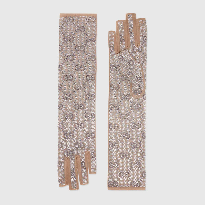 GUCCI Tulle gloves with crystal GG motif outlook
