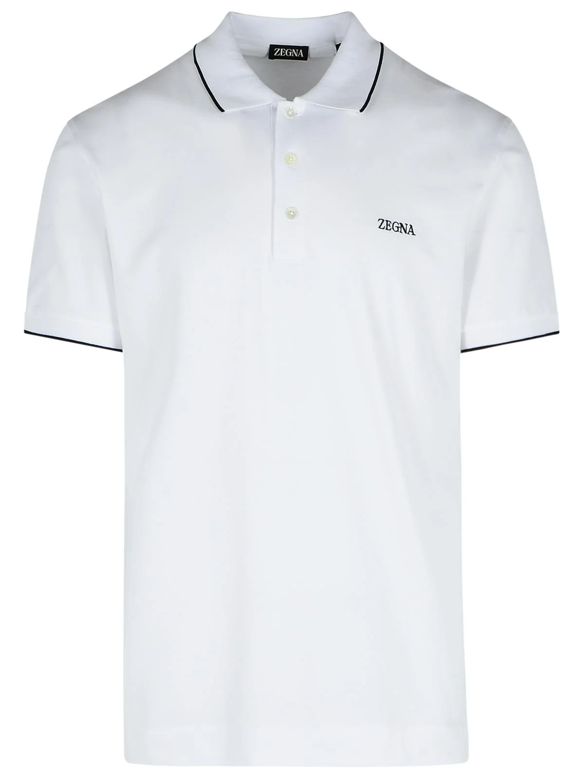 Zegna White Cotton Polo Shirt Men - 1