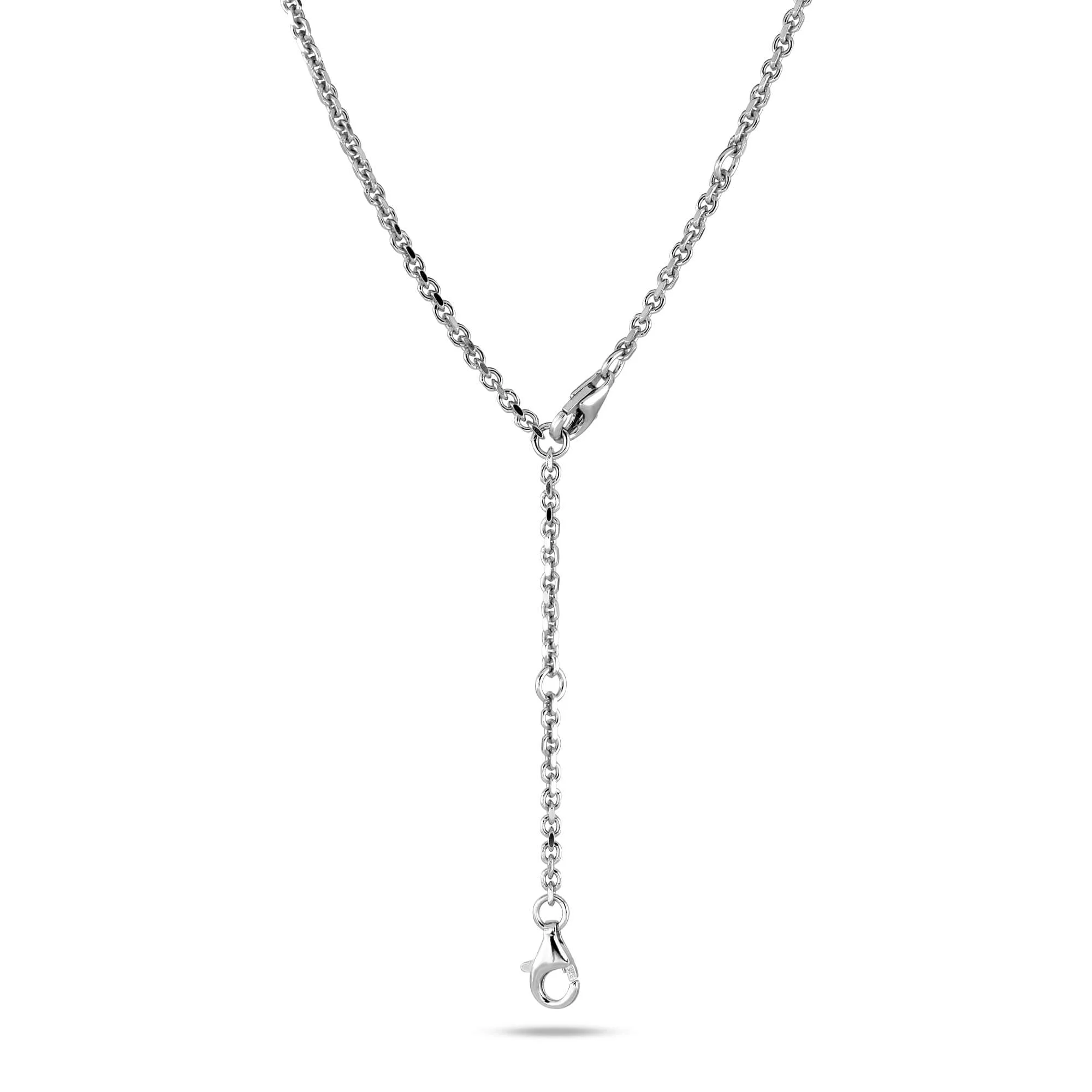 Faceted Link Silver Pivot Chain 22" - 1