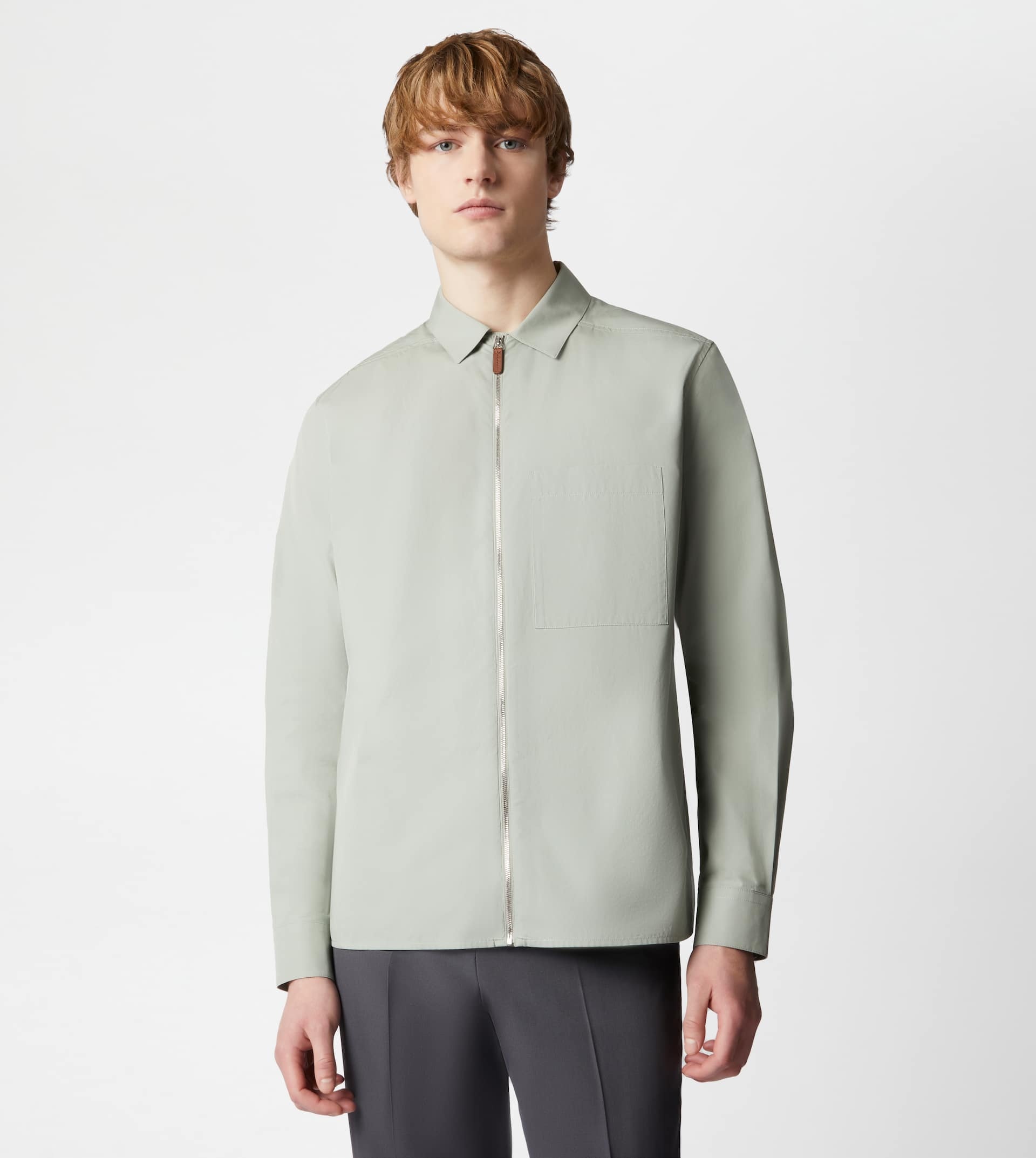 ZIPPED SHIRT JACKET - GREY - 6