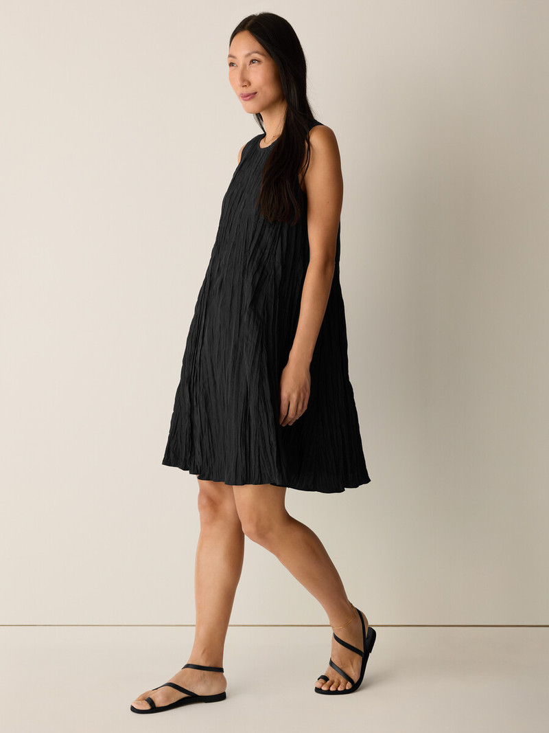 Crushed Silk Round Neck Dress 3