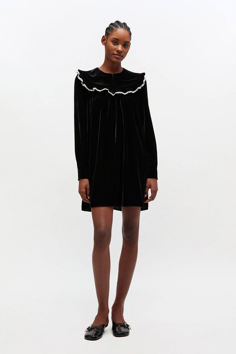 GANNI BLACK VELVET DRESS outlook