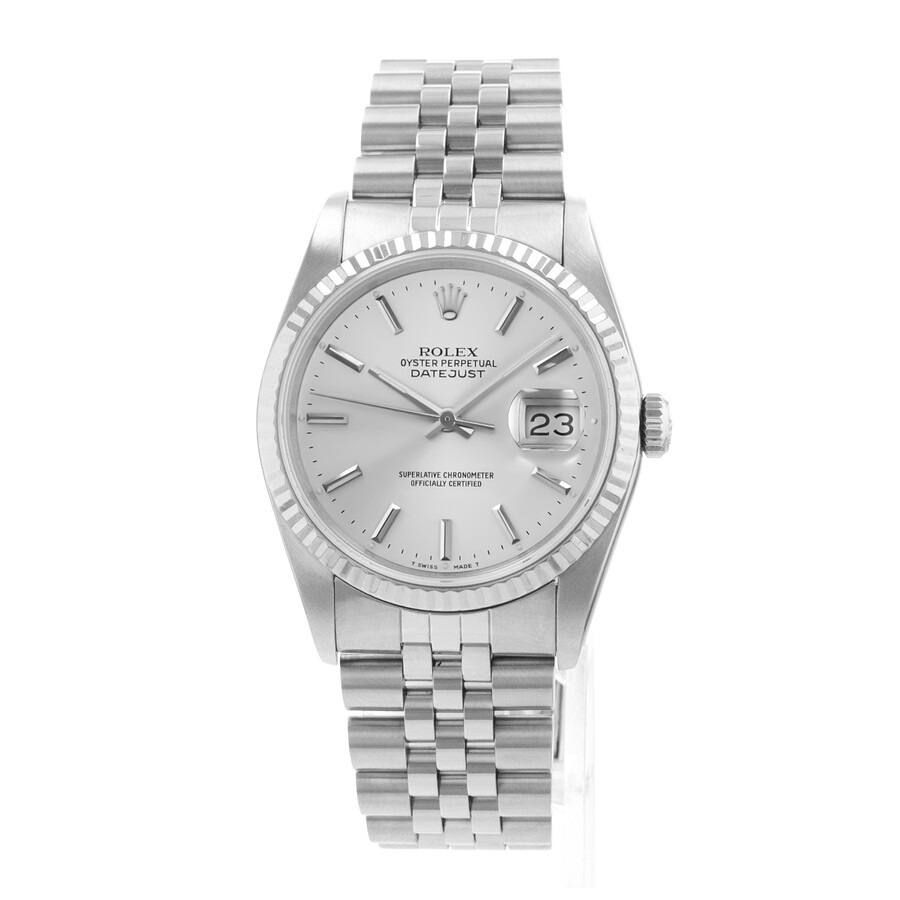 Pre-owned Rolex Datejust 36 Automatic Silver Dial Men's Watch 16234 SSJ - 3