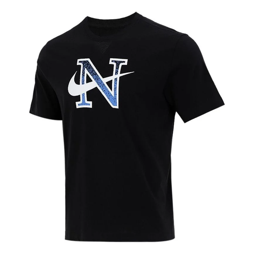 Nike Alphabet Logo Athleisure Casual Sports Breathable Short Sleeve Black DJ1412-010 - 1