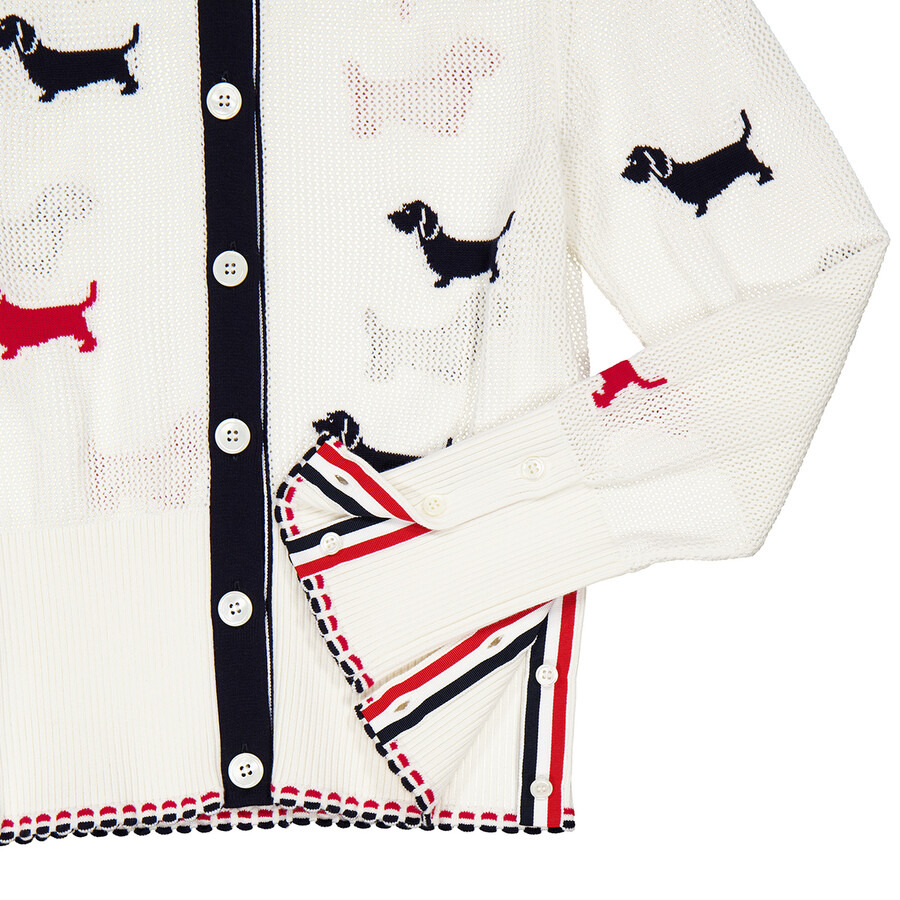 Thom Browne Ladies Cotton Pointelle Hector Cardigan - 2