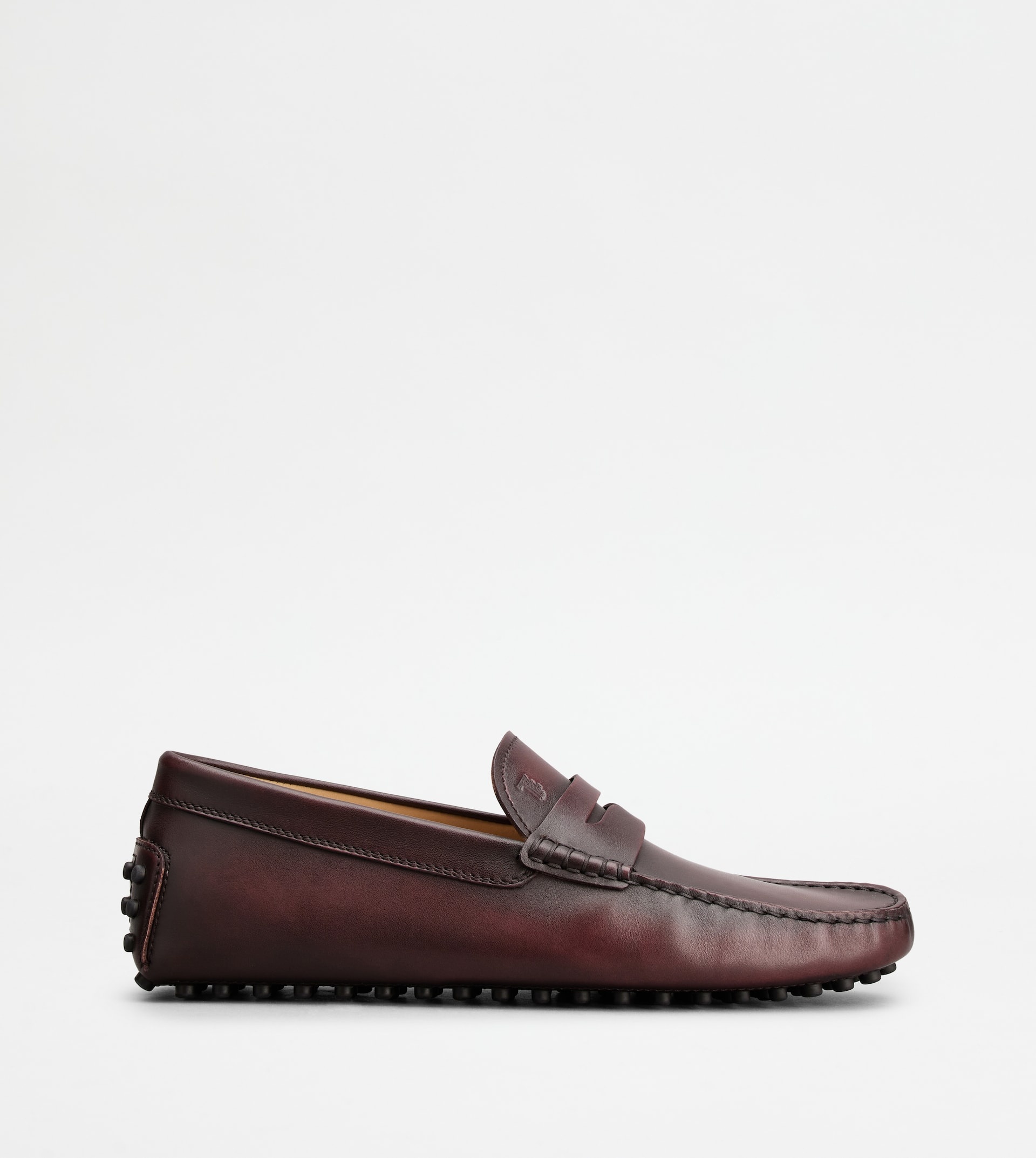 GOMMINO DRIVING SHOES IN LEATHER - BURGUNDY - 1