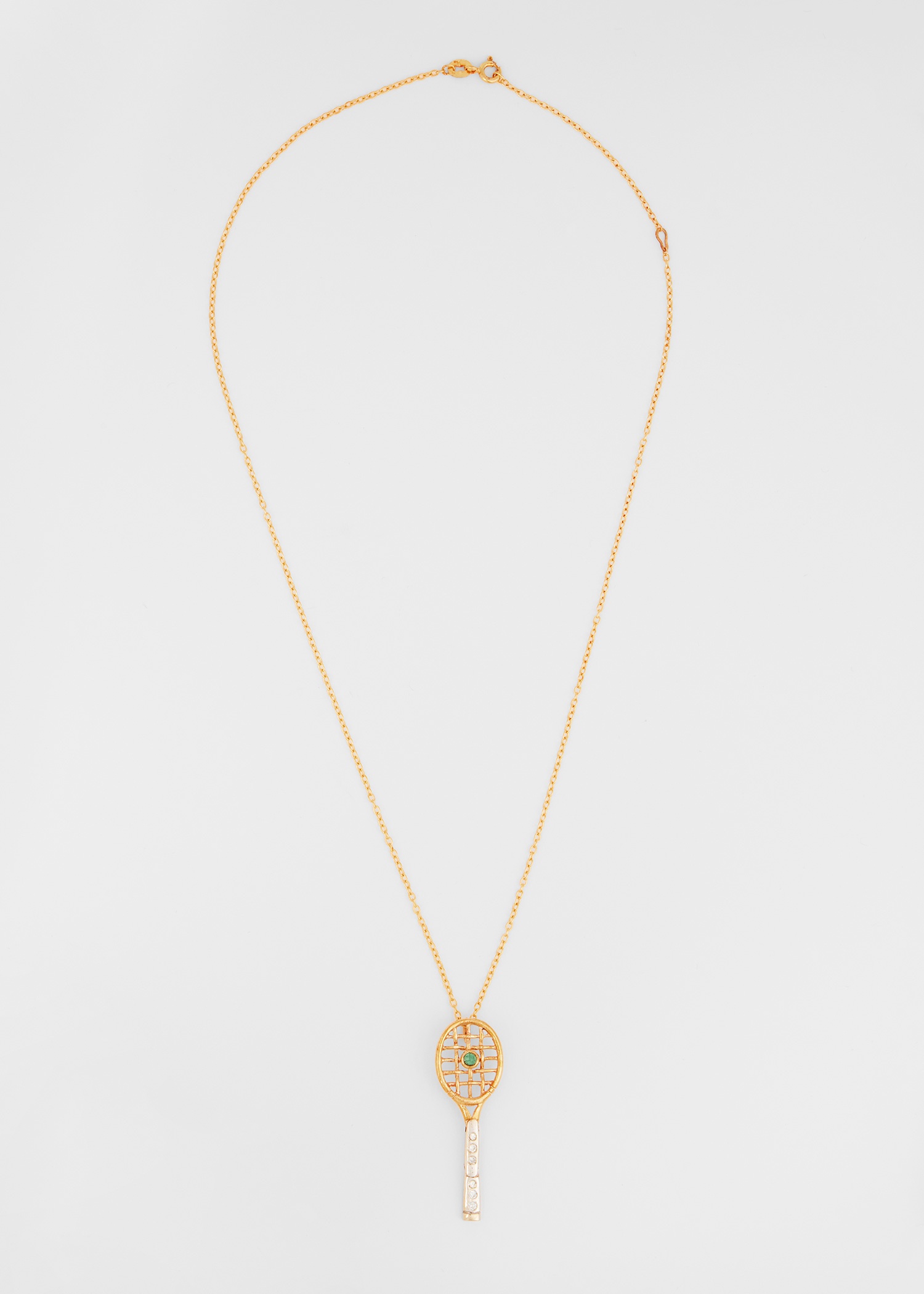 Diamond & Emerald Tennis Necklace by Baroque Rocks - 2
