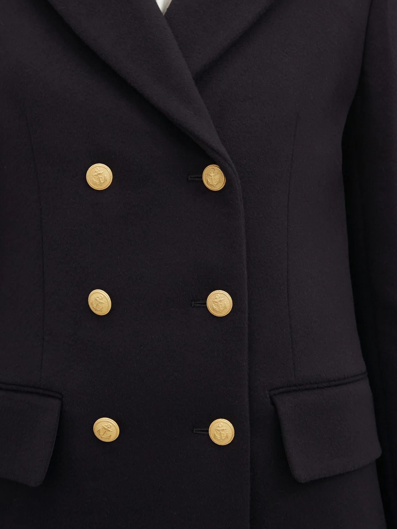 Double-breasted wool-blend pea coat - 3