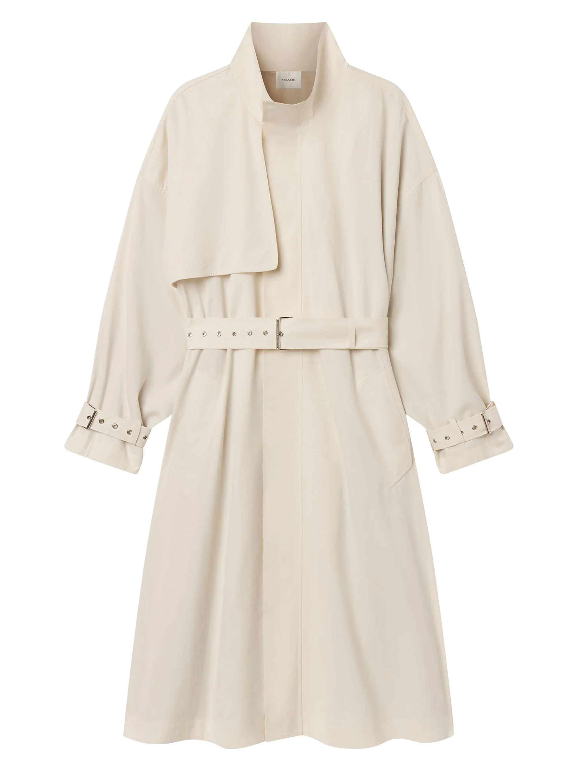 Women's Field Tie-Waist Cotton Trench Coat - Ecru - 1