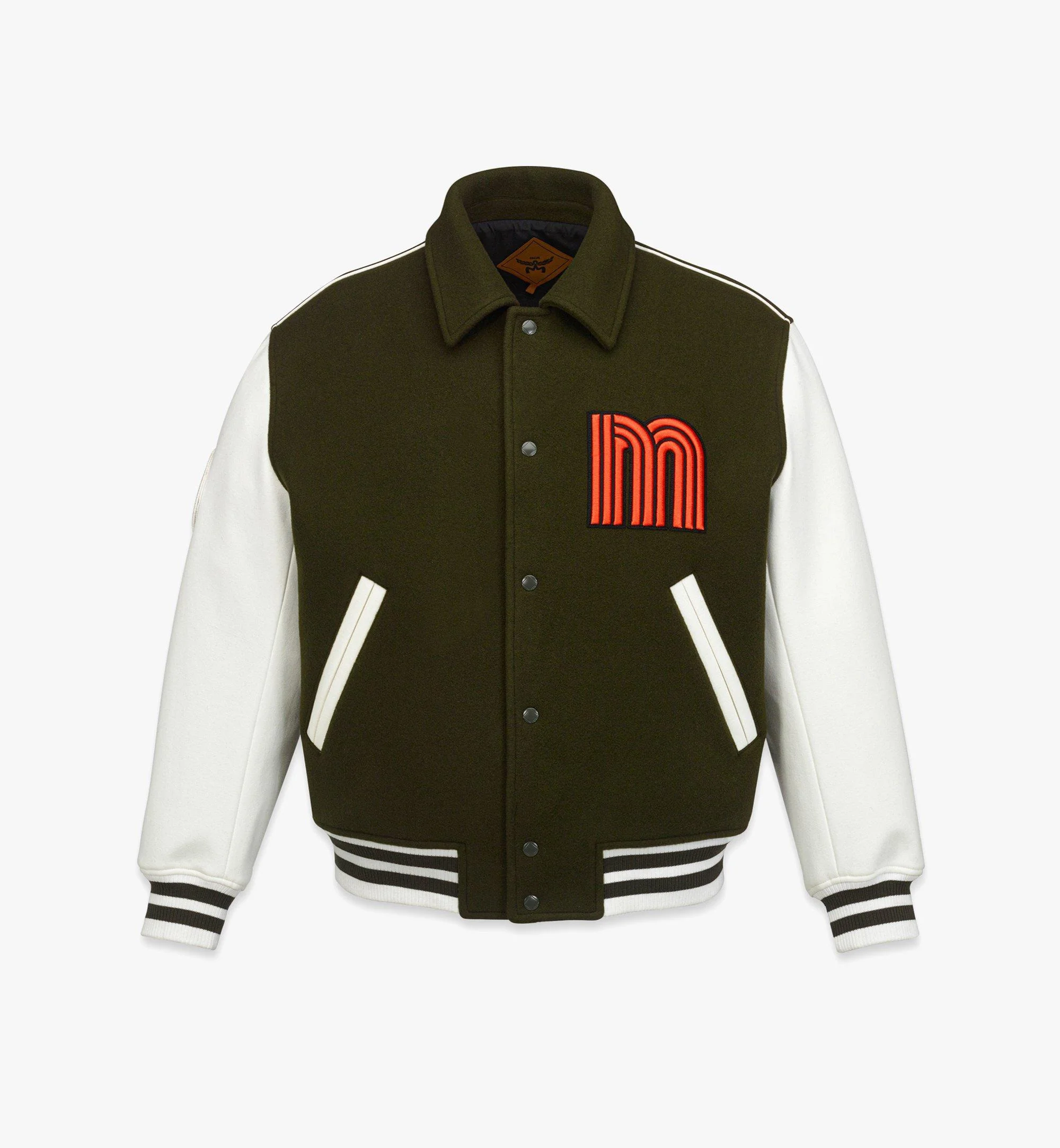 M Logo Varsity Jacket in Loden Wool - 1