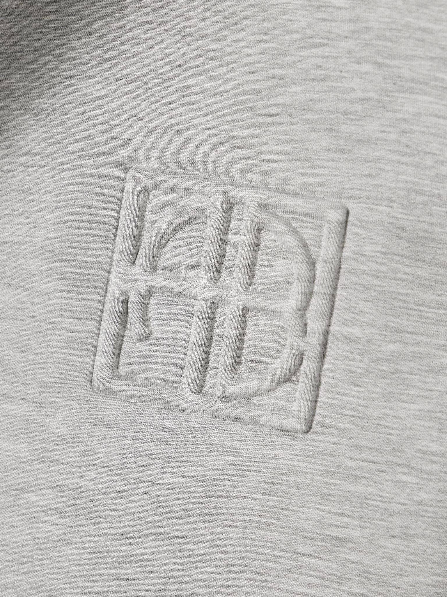 Embossed stretch-jersey hoodie Gray - 5