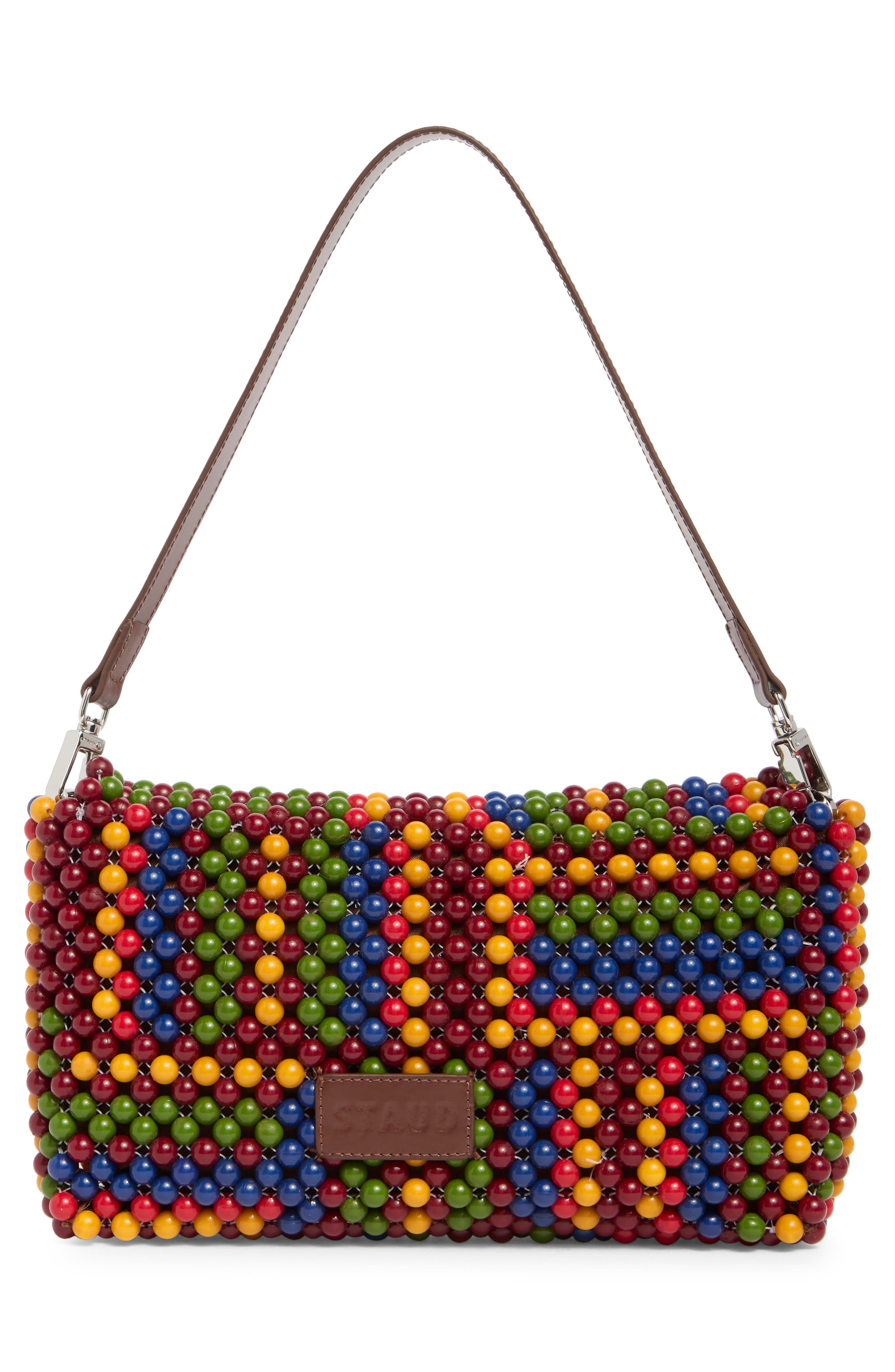 STAUD Timmy Beaded Shoulder Bag in Jungle Stripe at Nordstrom - 4
