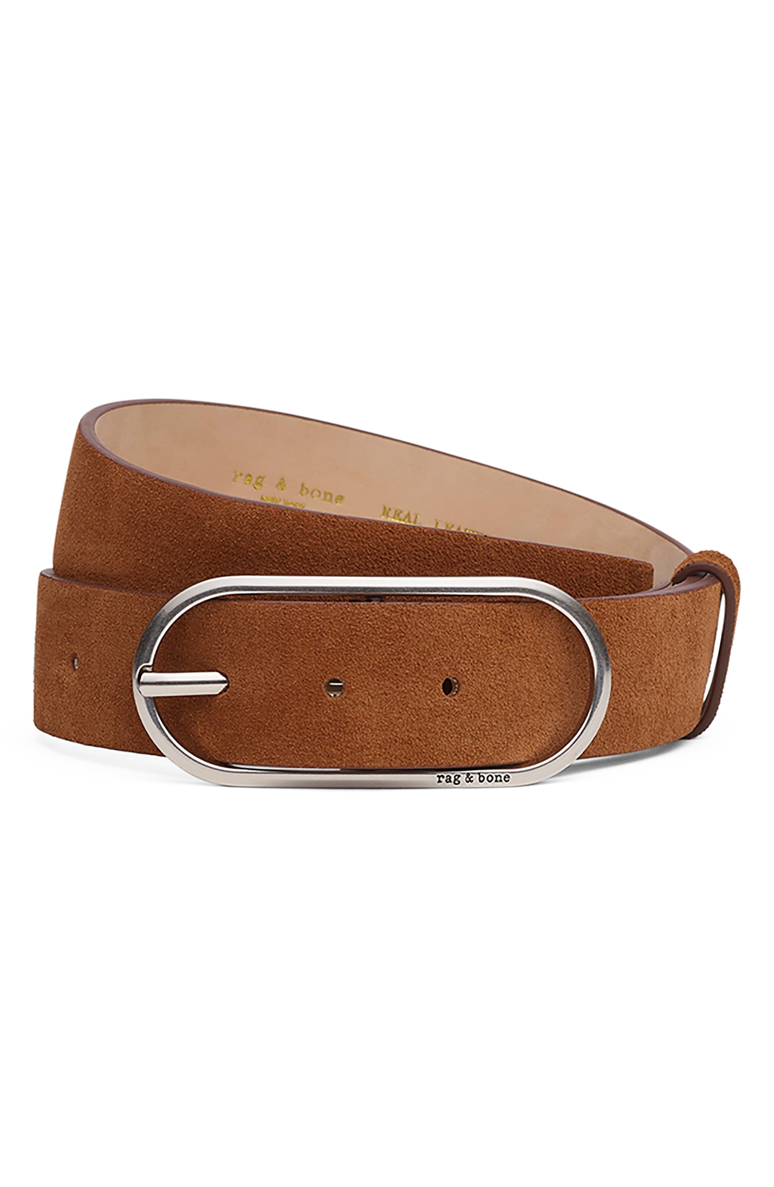rag & bone Rebound Suede Belt in Pecan Sand at Nordstrom - 1