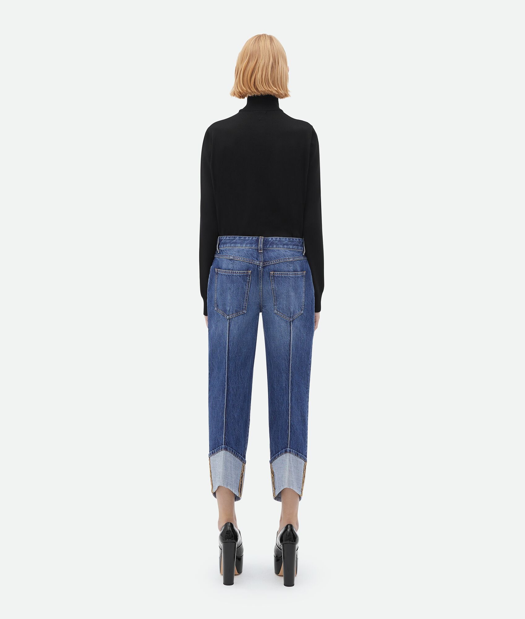curved shape denim - 3