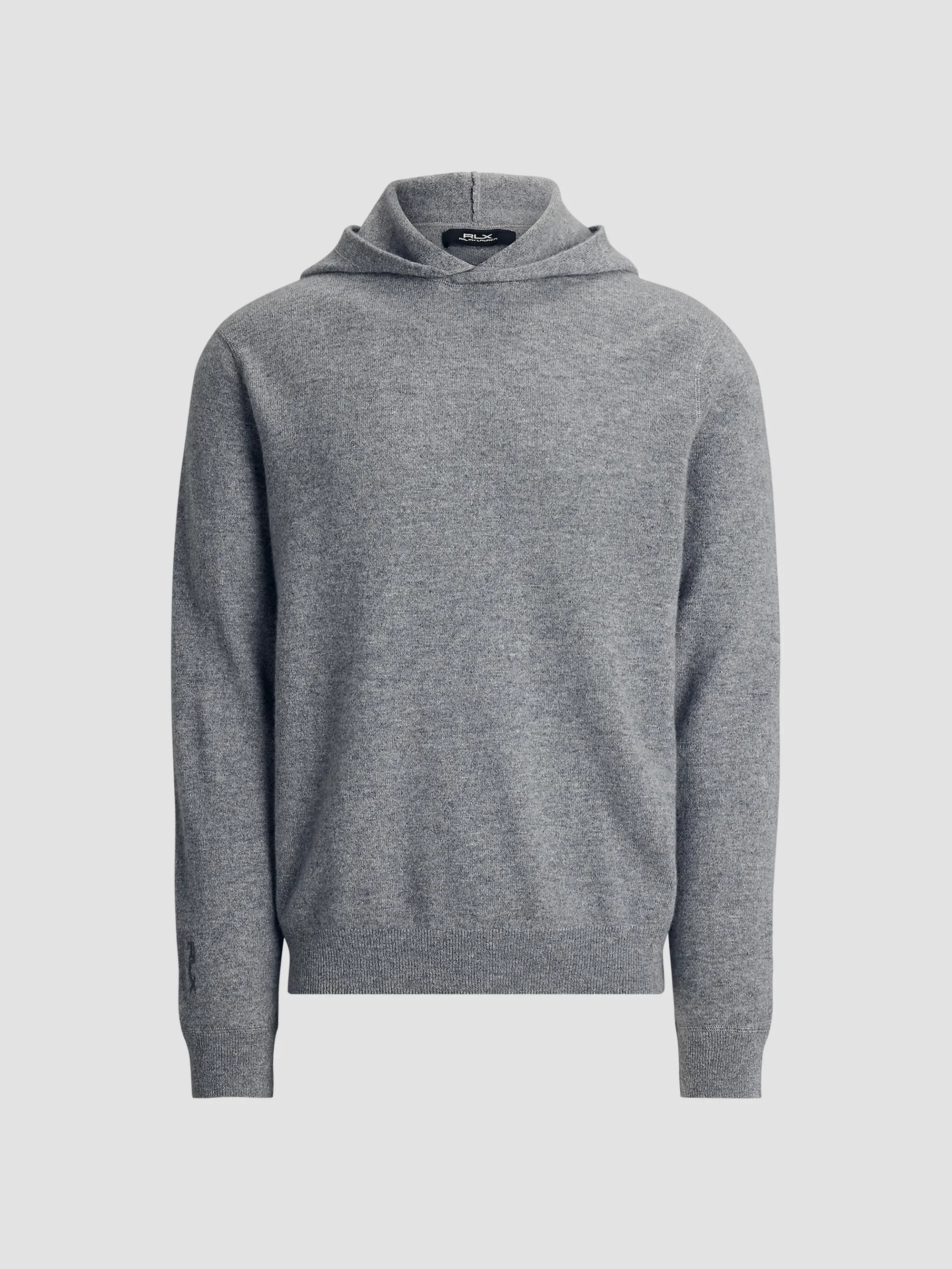 Men's Washable Cashmere Knit Hoodie - Metalic Grey Heather - 1